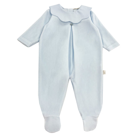 Baby Gi Velour Scallop Collar Blue