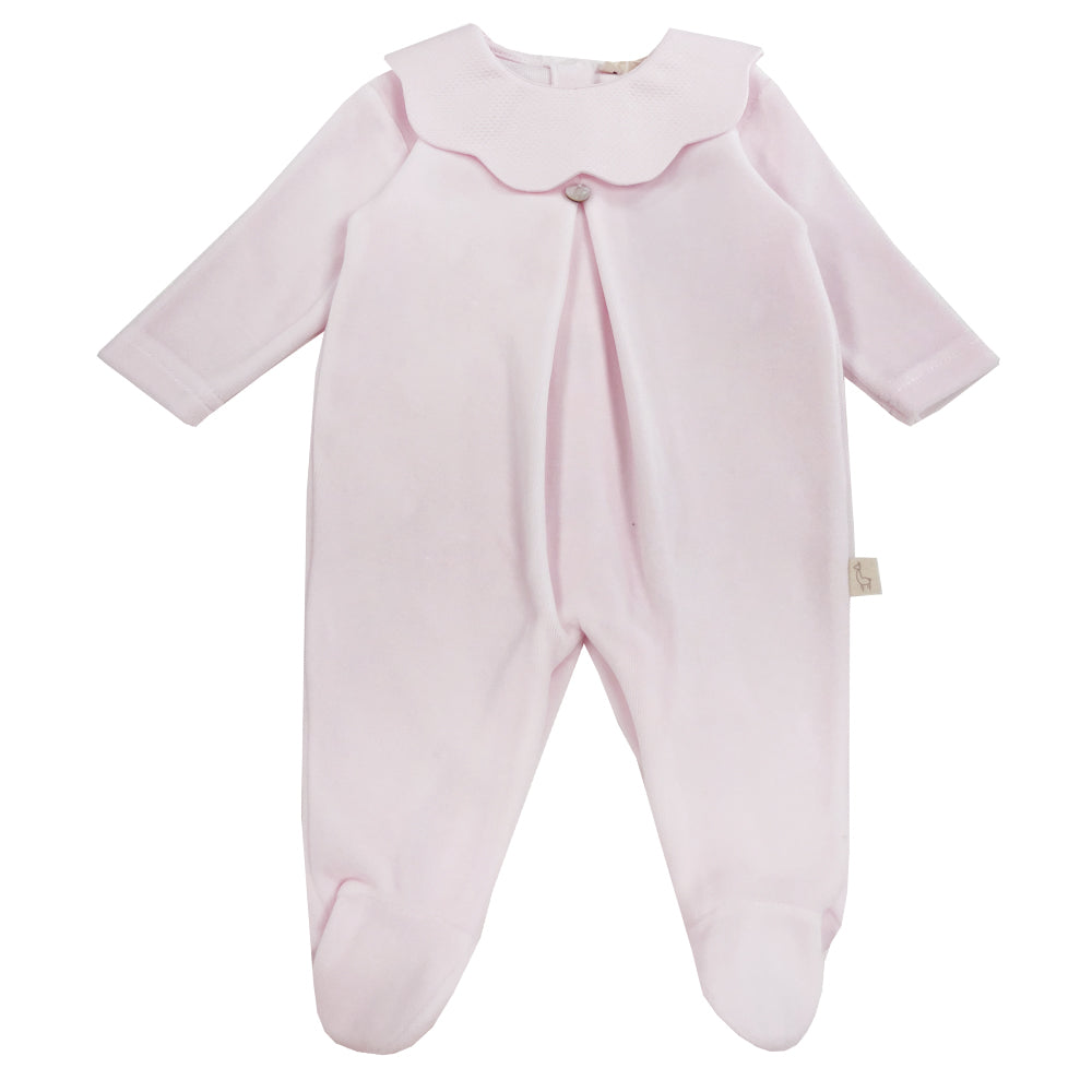 Baby Gi Velour Scallop Collar Pink