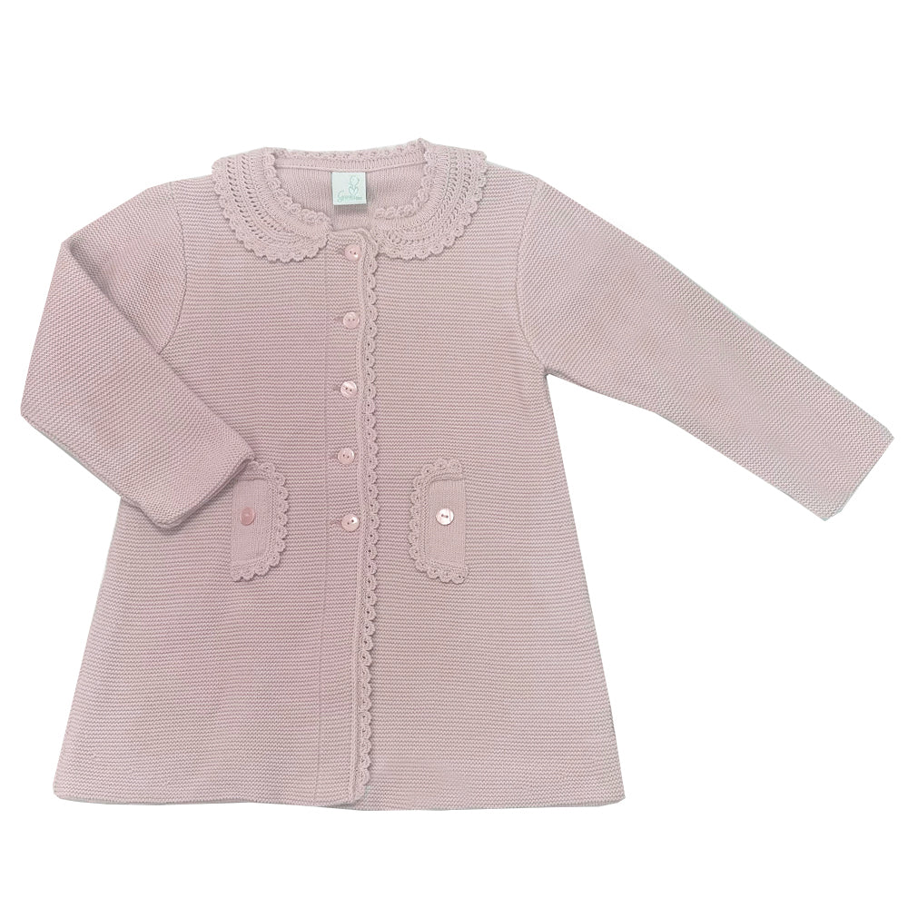 Granlei Frill Collar Cardigan Dusky Pink