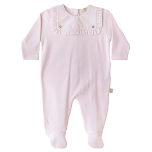 Baby Gi Cotton Frill Bib Front Sleepsuit Pink