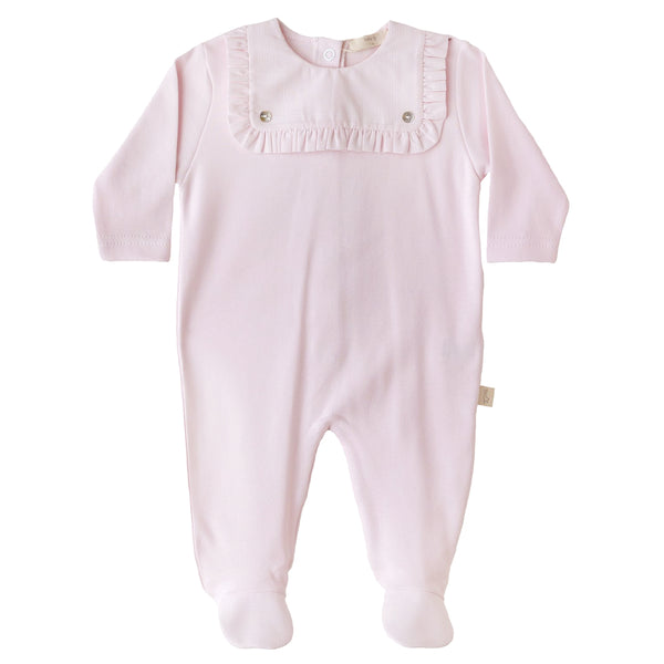 Baby Gi Cotton Frill Bib Front Sleepsuit Pink