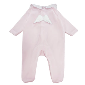 Baby Gi Frill Neck Wings Sleepsuit Pink
