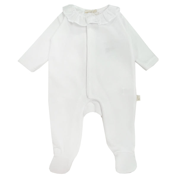 Baby Gi Frill Neck Wings Sleepsuit White