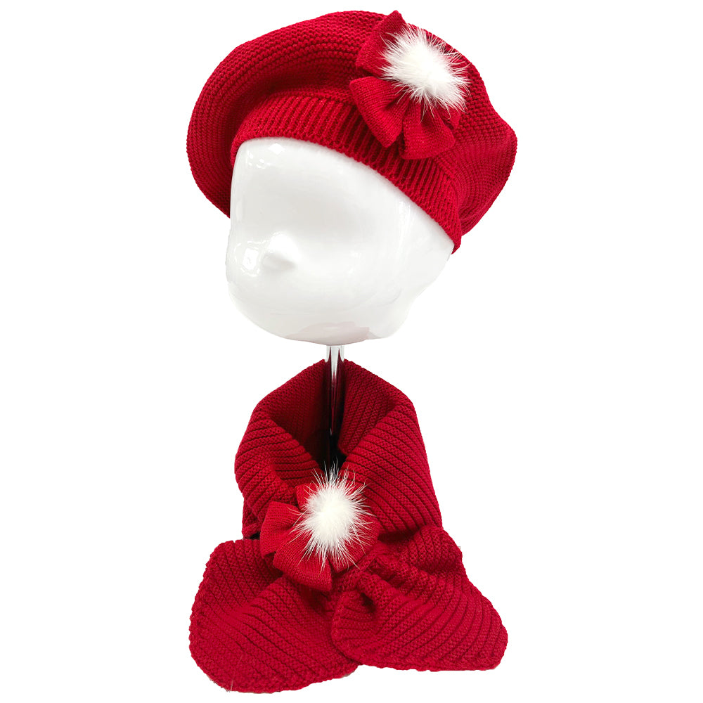 Granlei Beret and Snood/Scarf Set Red