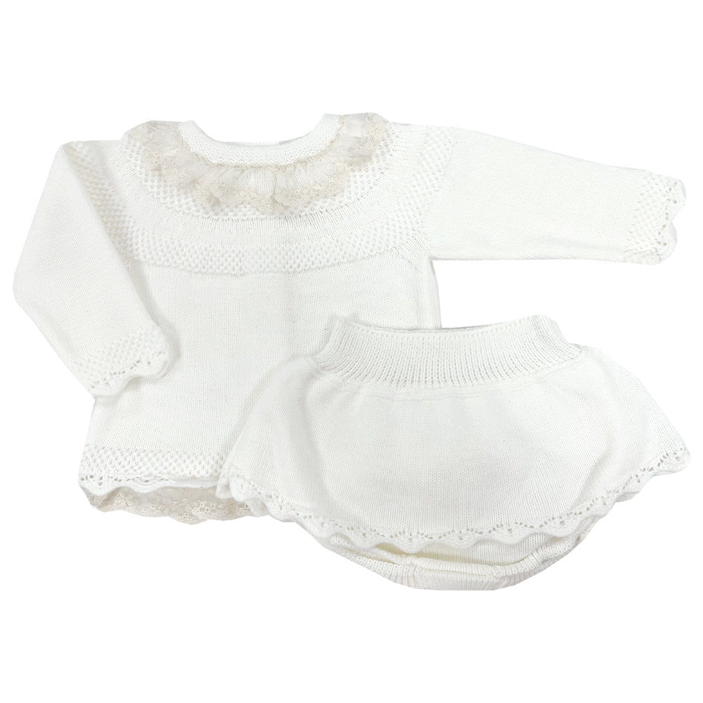 Granlei Lace Trim Outfit Cream