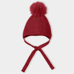 Mac Ilusion Faux Fur Pom Hat Red Current