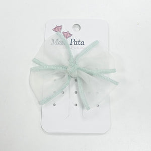 Meia Pata Organza Bow Clip Mint