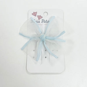 Meia Pata Organza Bow Clip Blue