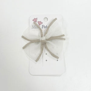 Meia Pata Organza Bow Clip Beige