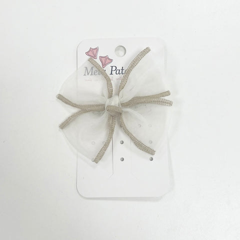 Meia Pata Organza Bow Clip Beige