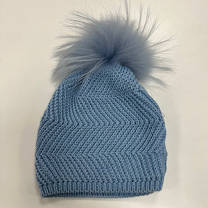 Bowtique London Pom Hat Blue