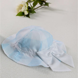 Meia Pata Check Bow Hat Blue