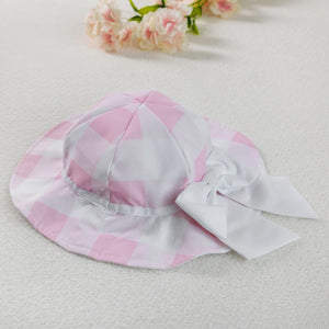 Meia Pata Check Bow Hat Pink