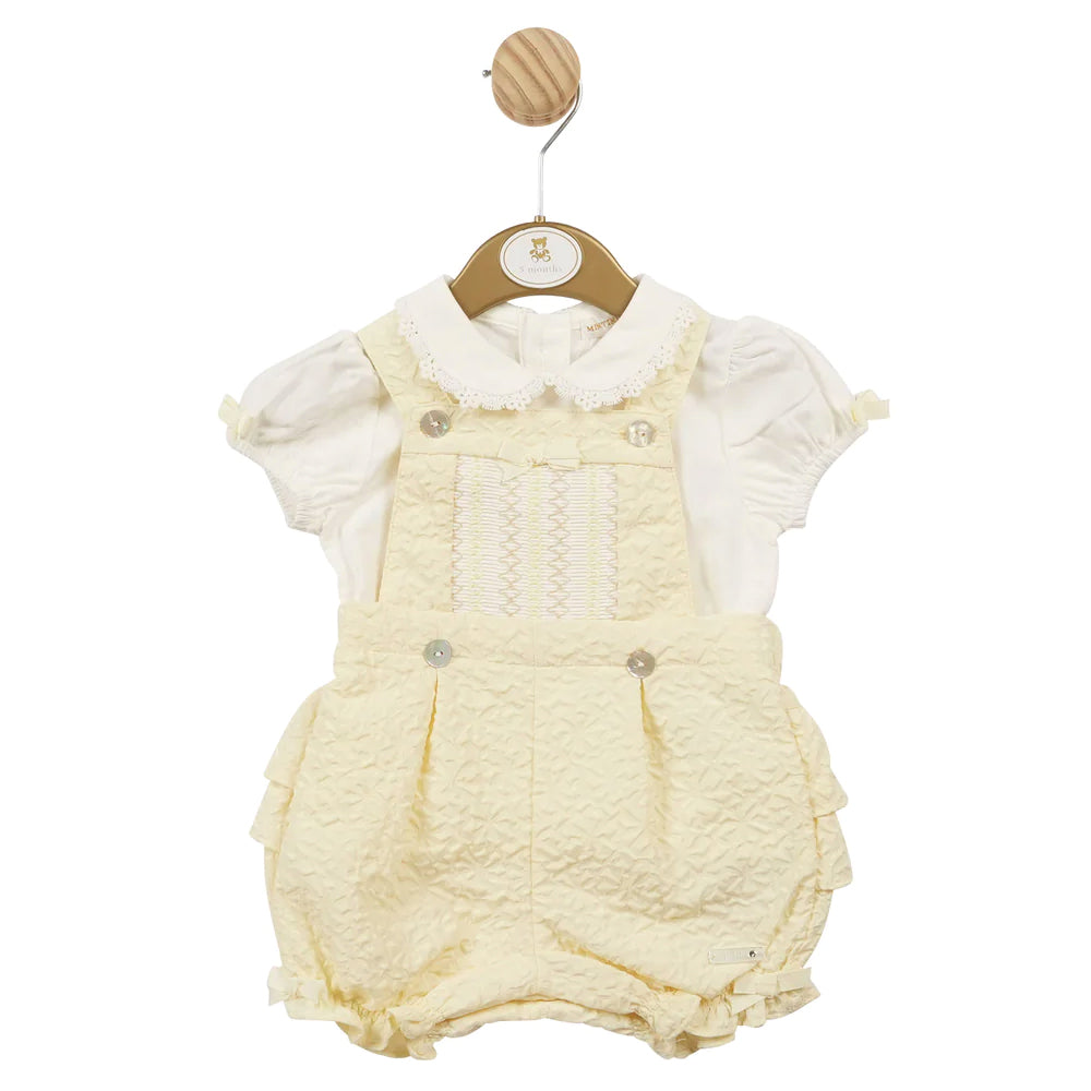 Mintini Dungaree Romper 2 Piece Lemon