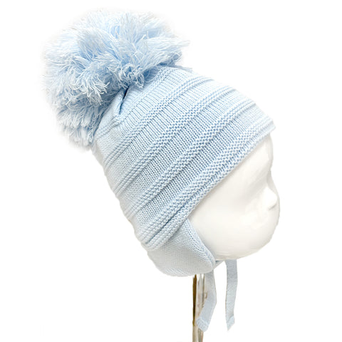 Pastels & Co Knitted Pom Hat Blue