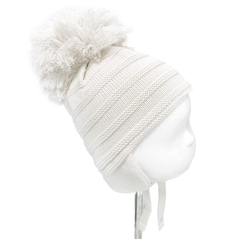 Pastels & Co Knitted Pom Hat Cream