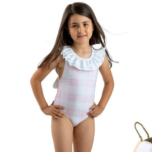 Meia Pata Check Swimsuit Pink