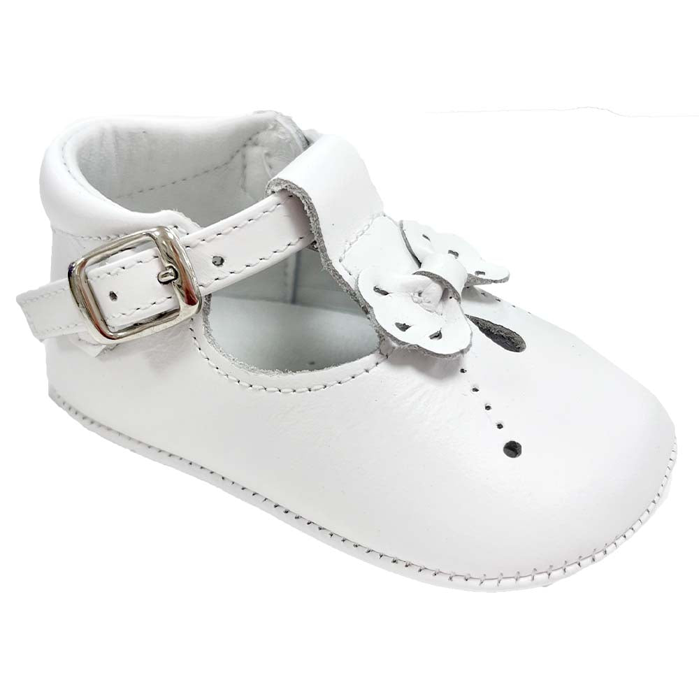 Pretty Originals Bow T-Bar Soft Sole White