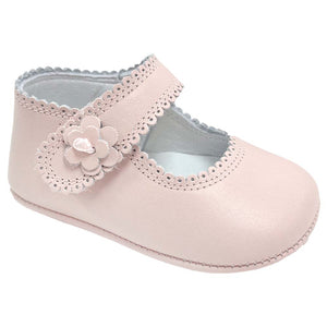 Pretty Originals Flower Strap Soft Sole Pink Leather