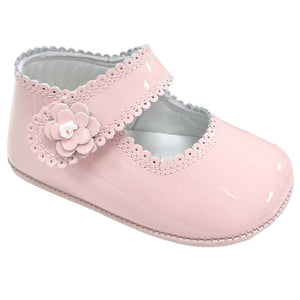 Pretty Originals Flower Strap Soft Sole Pink Patent