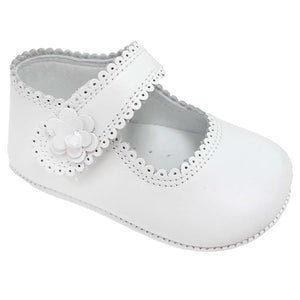 Pretty Originals Flower Strap Soft Sole White Leather