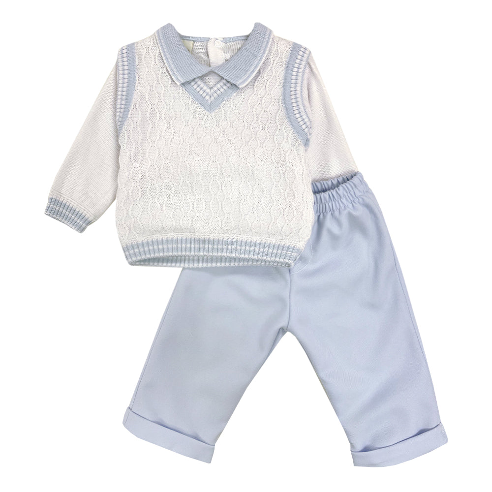 Pretty Originals 3 Piece Outfit Pale Blue/White