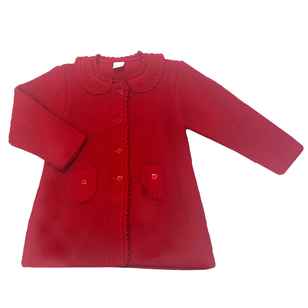 Granlei Frill Collar Cardigan Red