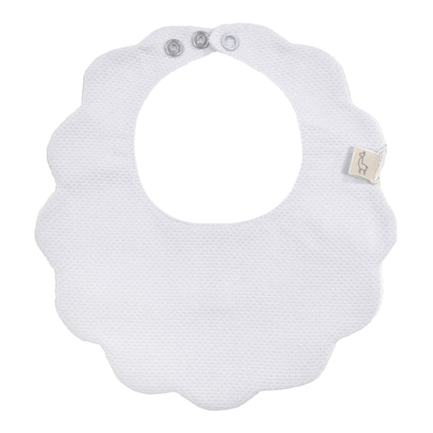 Baby Gi Cotton Scollop Bib White