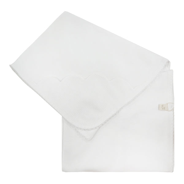Baby Gi Cotton Scallop Blanket White
