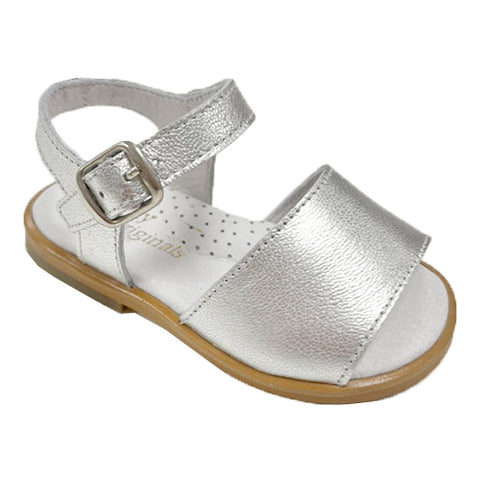 Pretty Origionals Leather Strap Silver Sandals