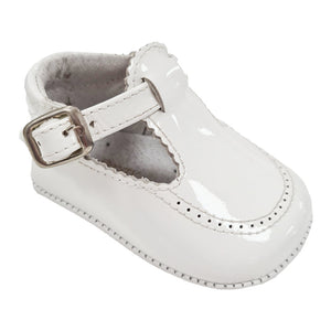 Pretty Original Patent Leather T-bar Soft Sole White