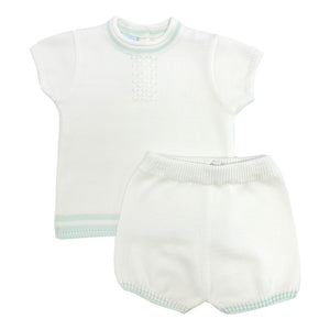 Granlei knitted Shorts Set Cream/Mint