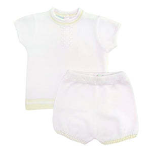 Granlei knitted Shorts Set Cream/Lemon