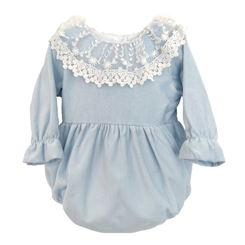 Phi Lace Romper Pale Blue