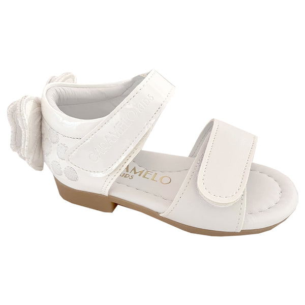 Caramelo Bow Back Sandals White