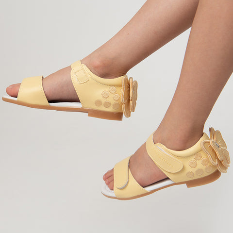 Caramelo Bow Back Sandals Lemon