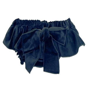 Phi Velvet Bow Knickers Navy