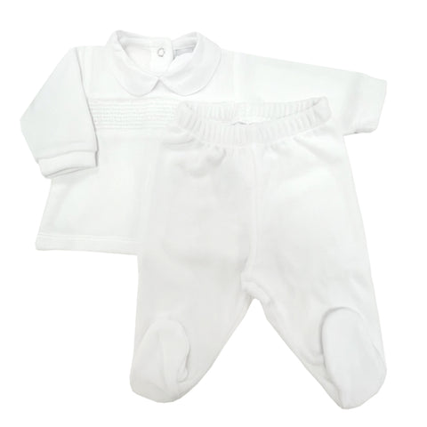 Babidu Soft Touch Shirred 2 Piece White