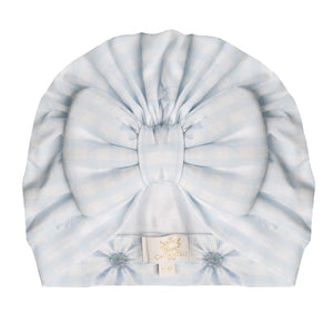 Caramelo Gingham Floral Turban Blue