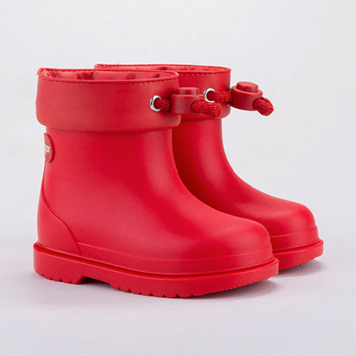 Igor Ankle Drawstring Wellies Red