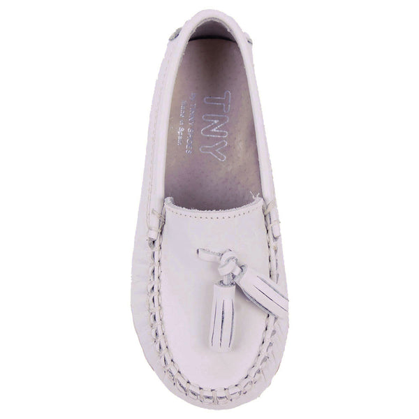 TNY Leather Tassle Loafer Cream