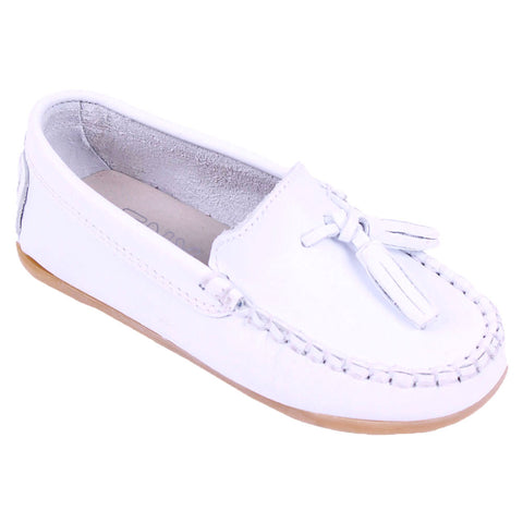 TNY Leather Tassle Loafer White