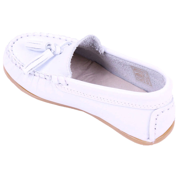 TNY Leather Tassle Loafer White