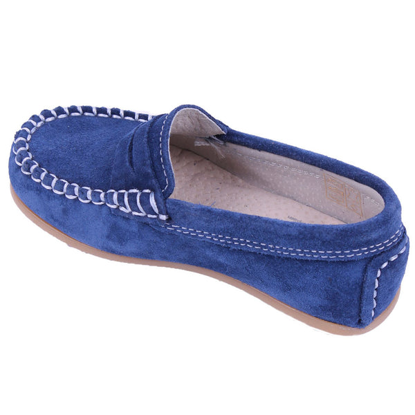 TNY Suede Leather Loafer Navy