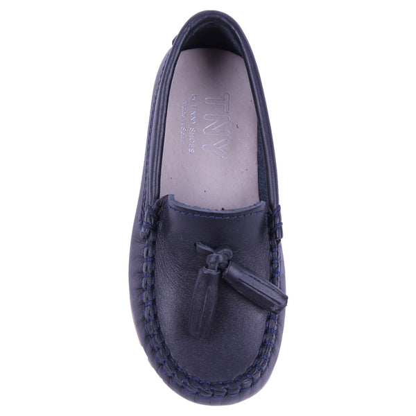 TNY Leather Tassle Loafer Navy