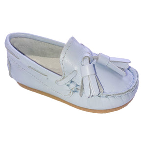 Pretty Originals Leather Tassel Loafer Pale Blue