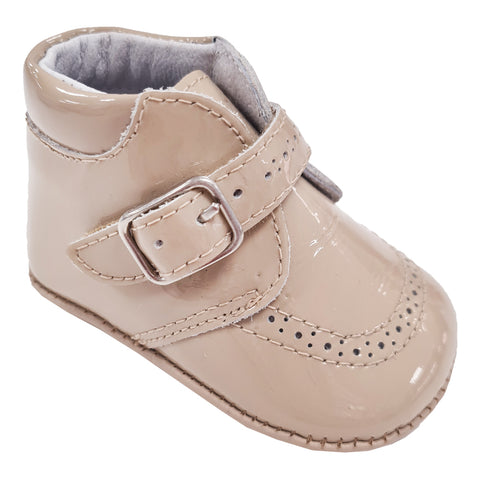 Pretty Originals Patant Leather Boot Soft Sole Camel