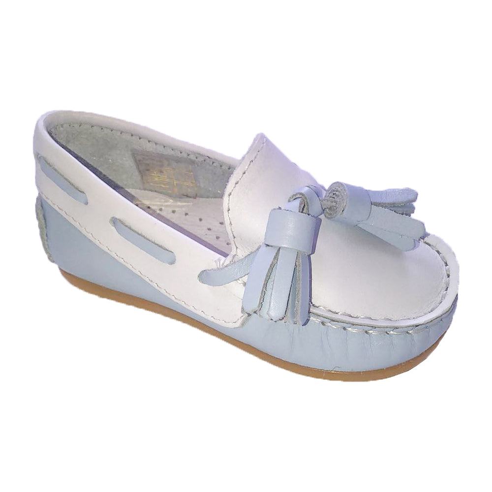 Pretty Originals Leather Tassel Loafer Blue/White