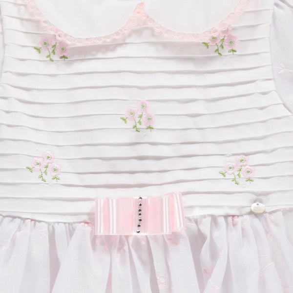 Piccola Speranza Flower Embroidery Dress Pink