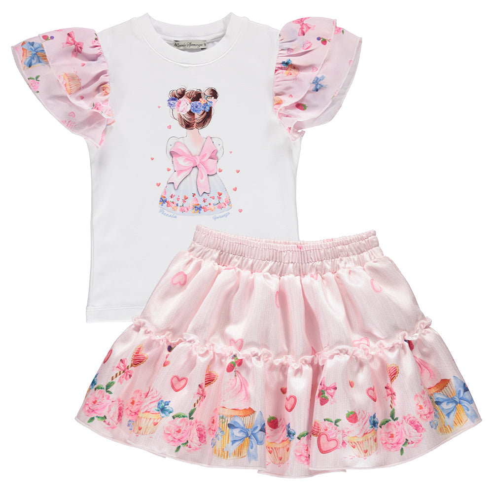 Piccola Speranza T-Shirt & Skirt Pink